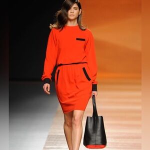 Juanjo Oliva Elogy Limited Edition Runway Color Block Red Skirt F/W 2014 2015